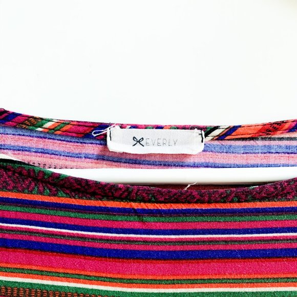 everly colorful shift pattern dress 3/4 sleeves - Picture 2 of 4